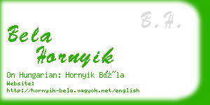 bela hornyik business card